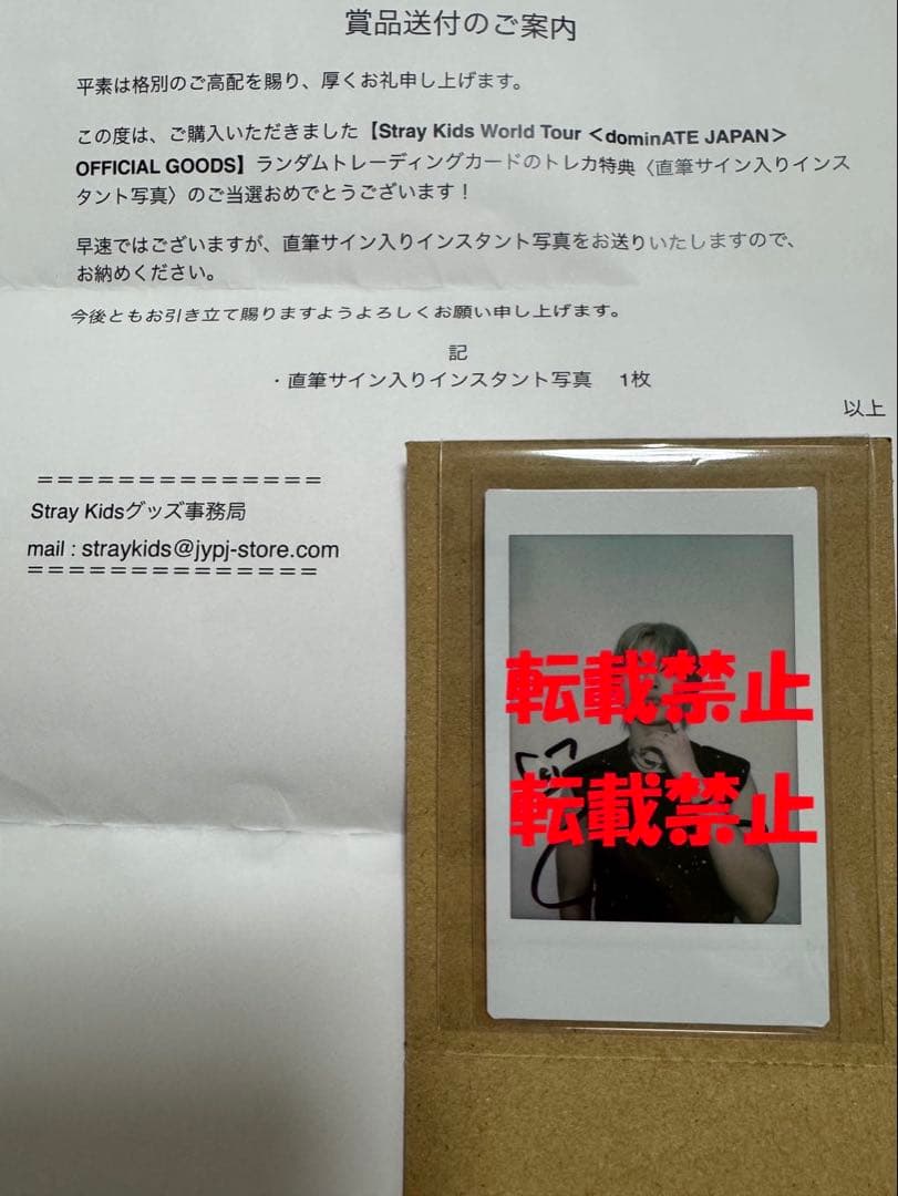 Stray Kids アイエン I.N 直筆サイン入りインスタント写真 チェキ