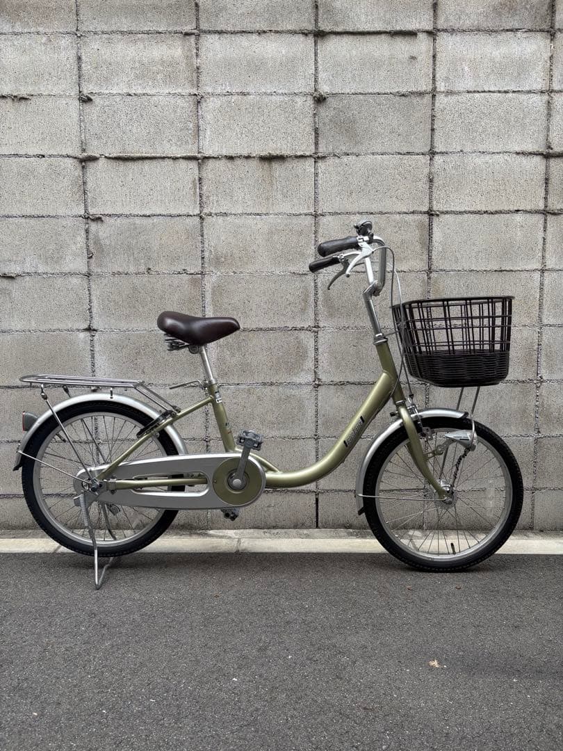 <美品>20インチ　アルミ自転車　グリーン系