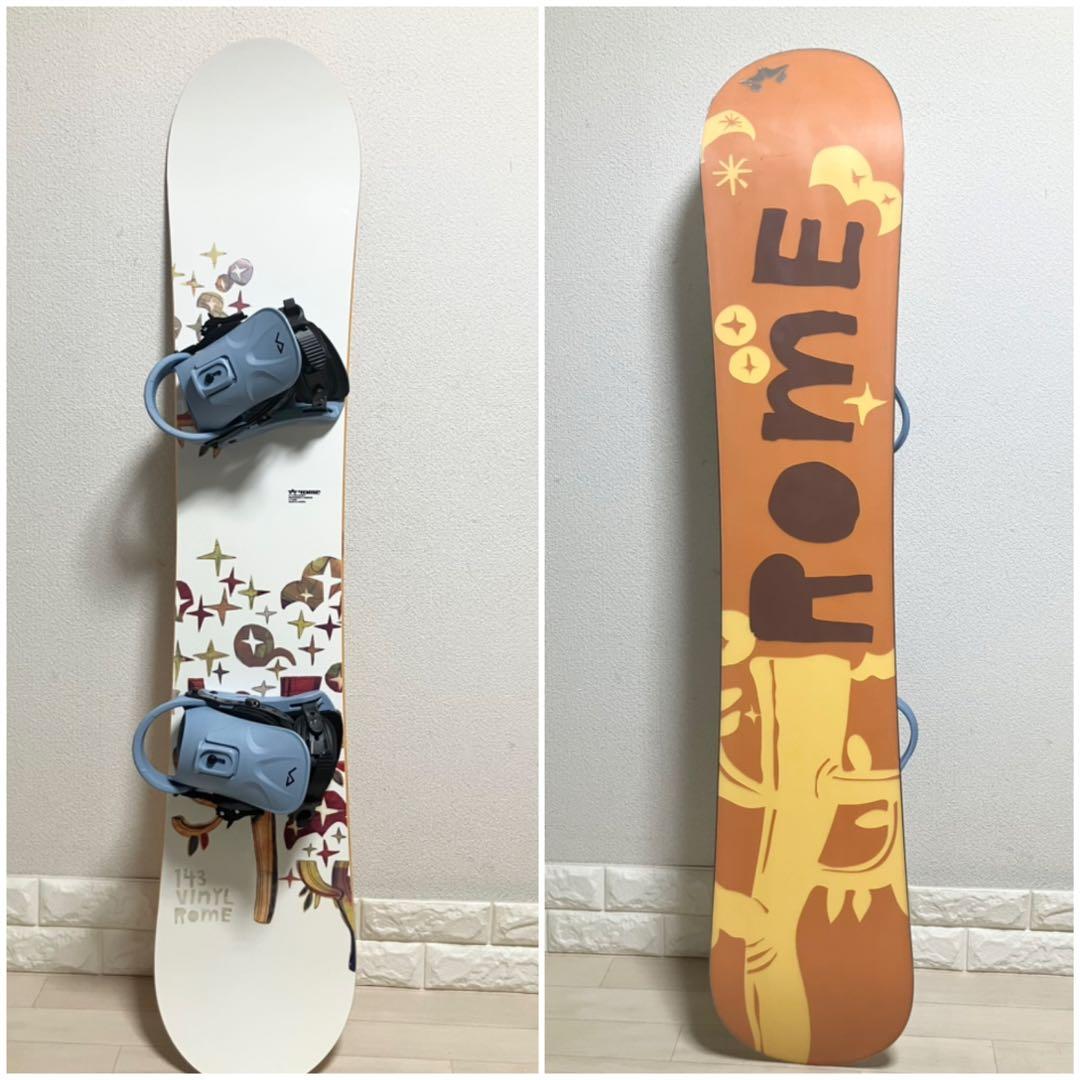 新品バインディング/Rome VINYLロームスノーボードセット143/バック付