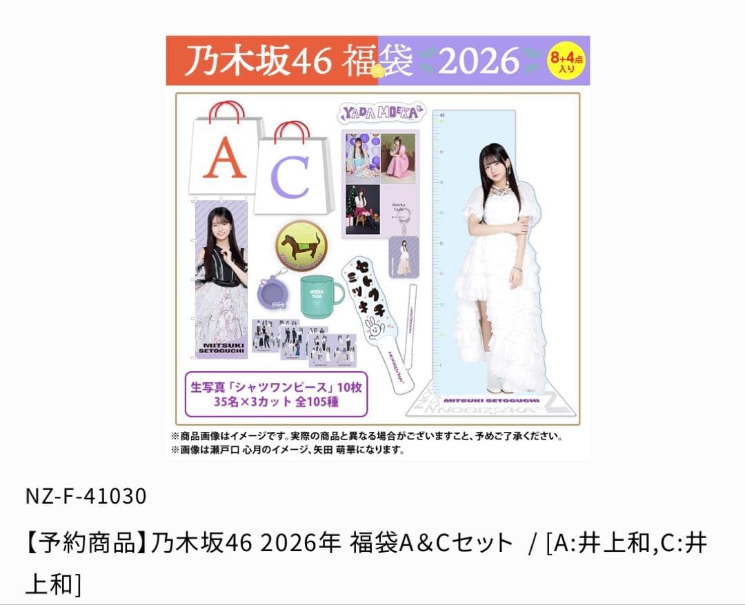 【未開封品】乃木坂46 2026年福袋A＆Cセット [A:井上和,C:井上和]