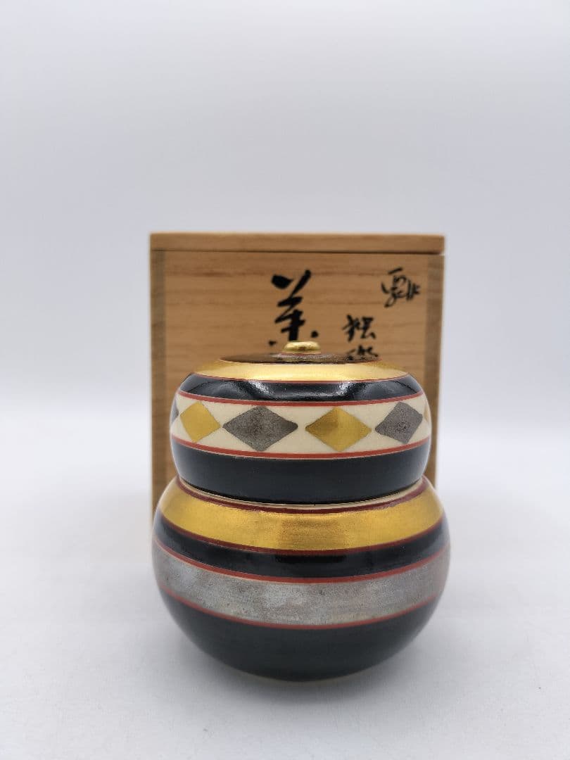 c840 茶器 瓢 独楽 通次阿山 木箱 茶道具 古物