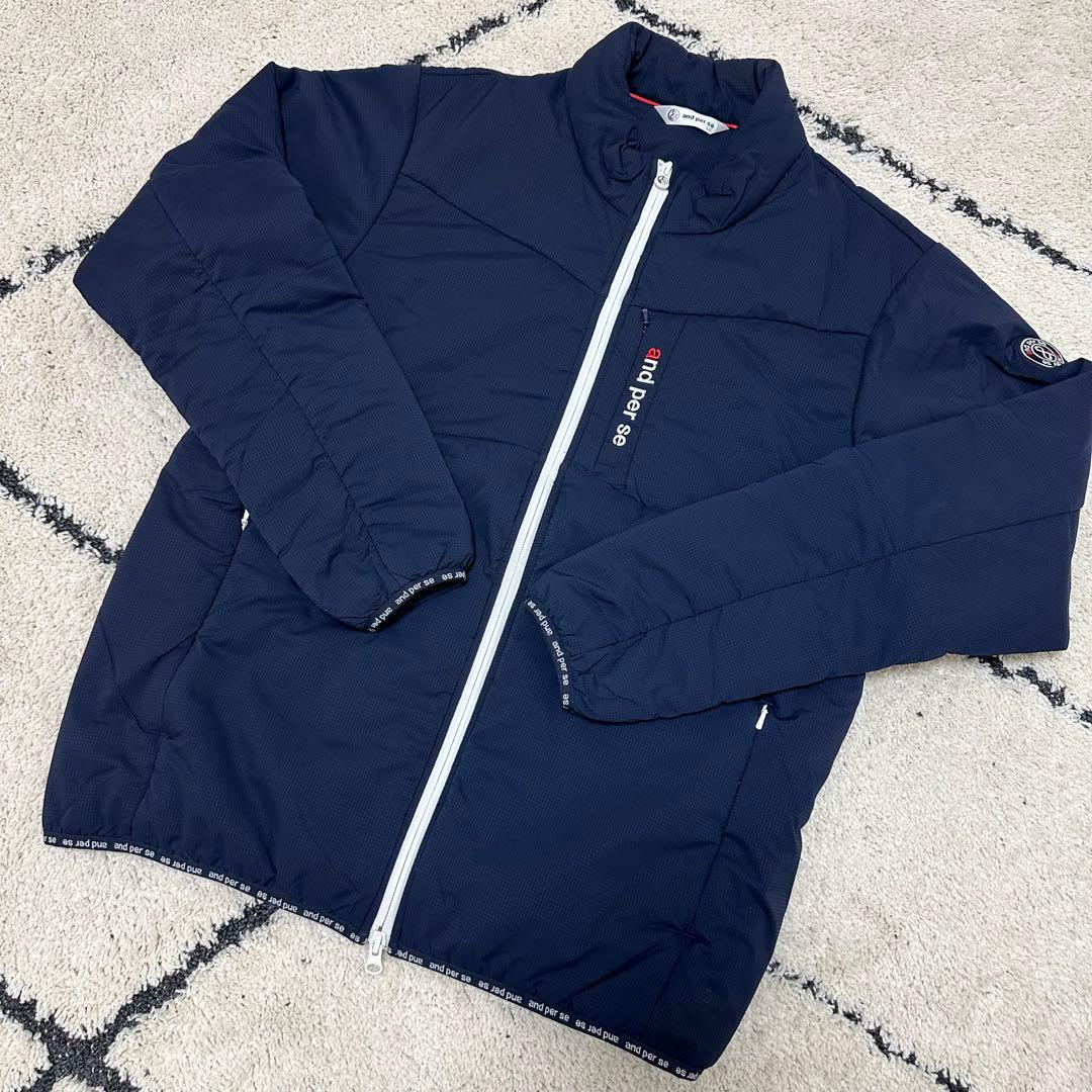 【超美品】and per se アンパスィネイビー ダウンジャケットサイズL L