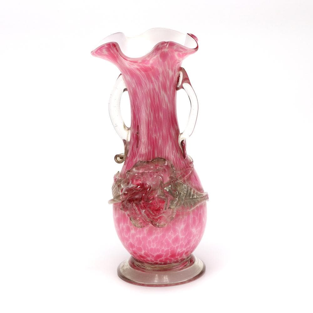 084C 大正 昭和 花瓶 吹きガラス フラワーベース アンティーク 高さ24㎝