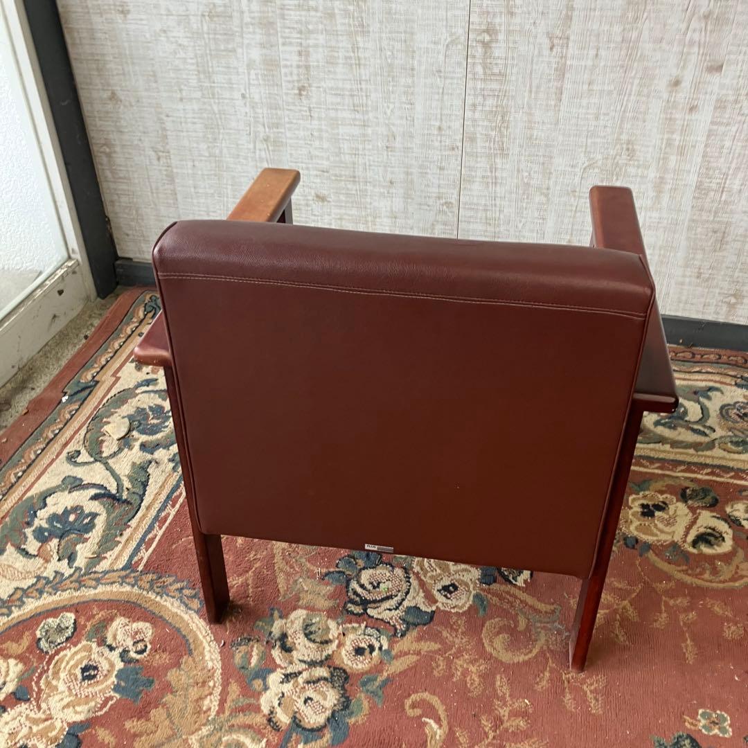 ①北欧レトロ プラス 木製フレーム アームチェア 一人掛けソファー ロビーチェア