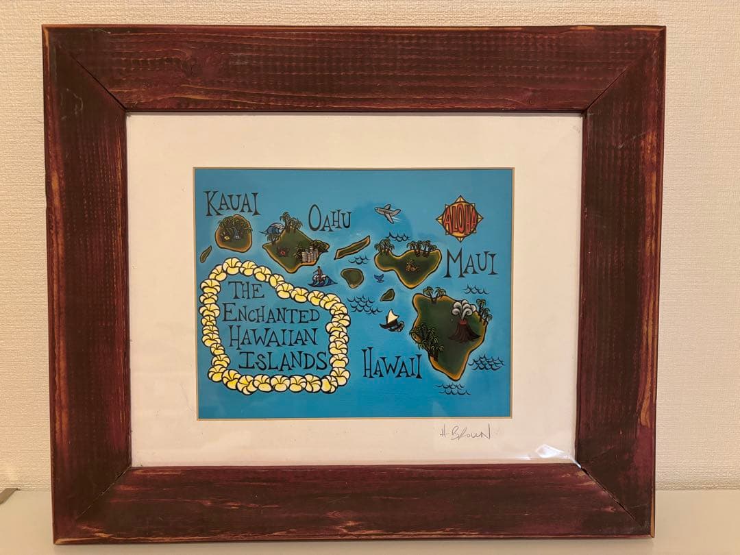 Green with Aloha ヘザーブラウン ハワイアンアート サイン入り