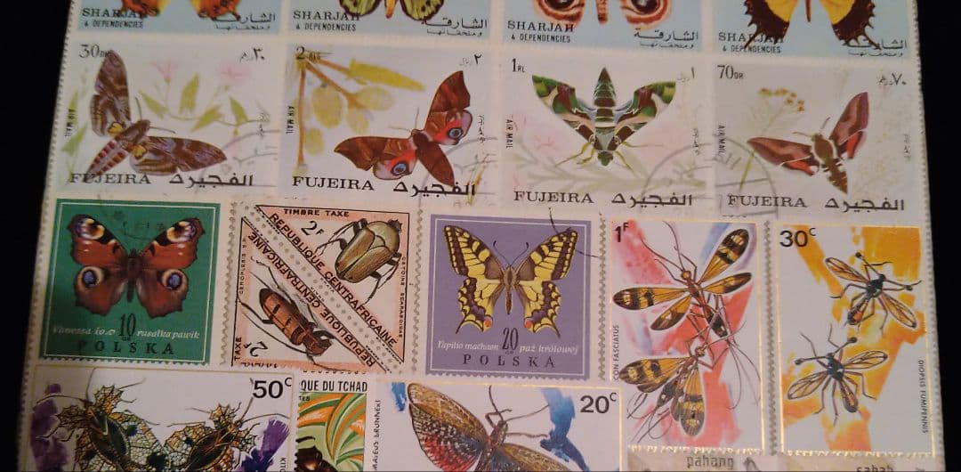 世界の昆虫キッテ　使用済み　約30枚