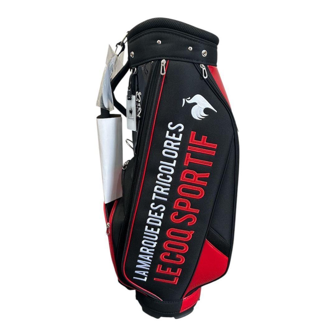 【新品】le coq sportif GOLF ゴルフバッグ 9.0型　黒×赤