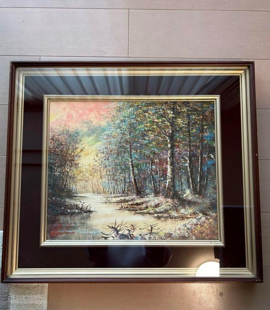 絵画　『武蔵野』　岩田文夫　作　美術　芸術　油絵