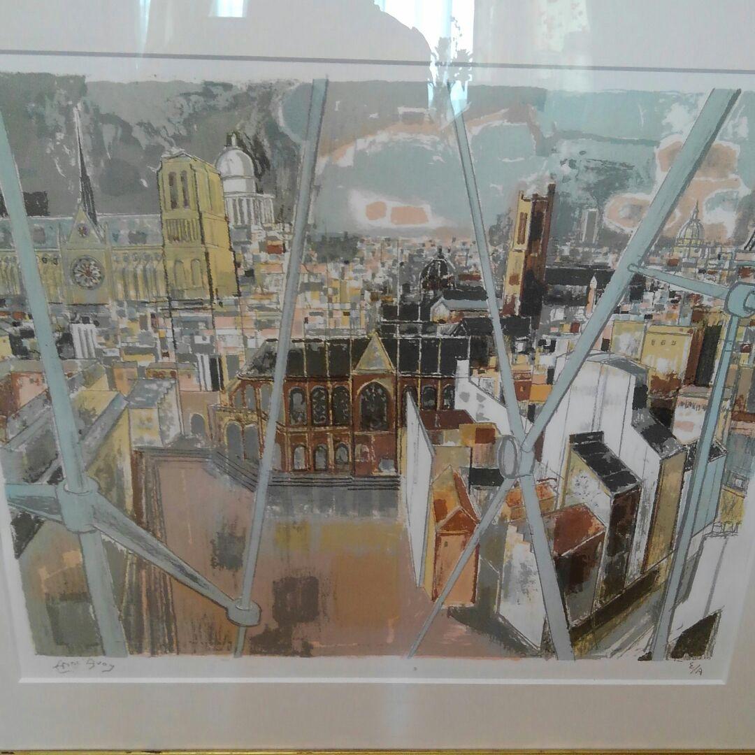 パリの街リトグラフエドアールマッカヴィ