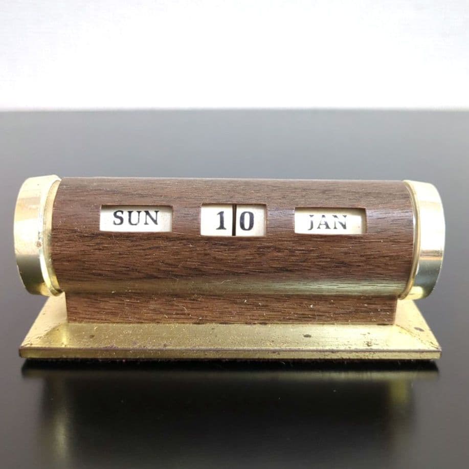 パークシャーマン 卓上デスクカレンダー ヴィンテージ 木目調 レトロ
