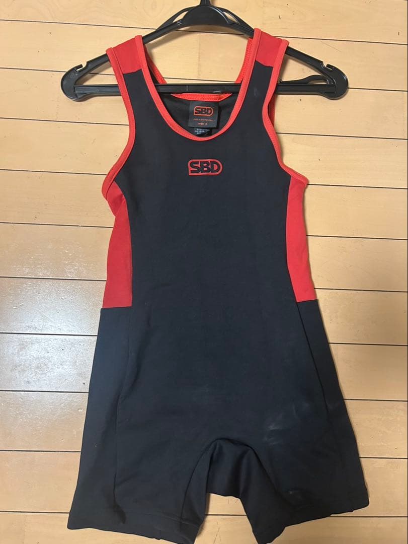 SBD パワーリフティング　シングレット　 黒/赤　サイズS メンズ