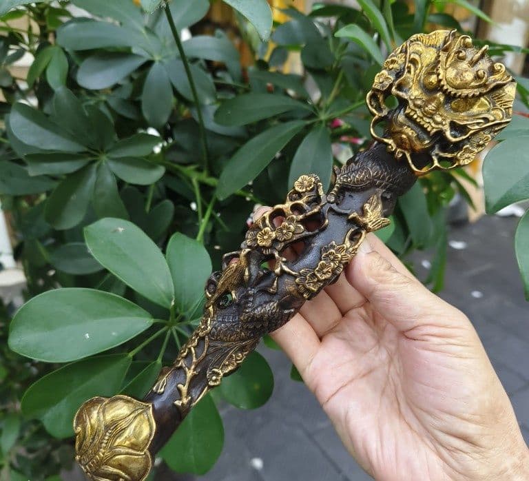 銅 細工 龍如意 開運 風水 招財 置物 工芸品