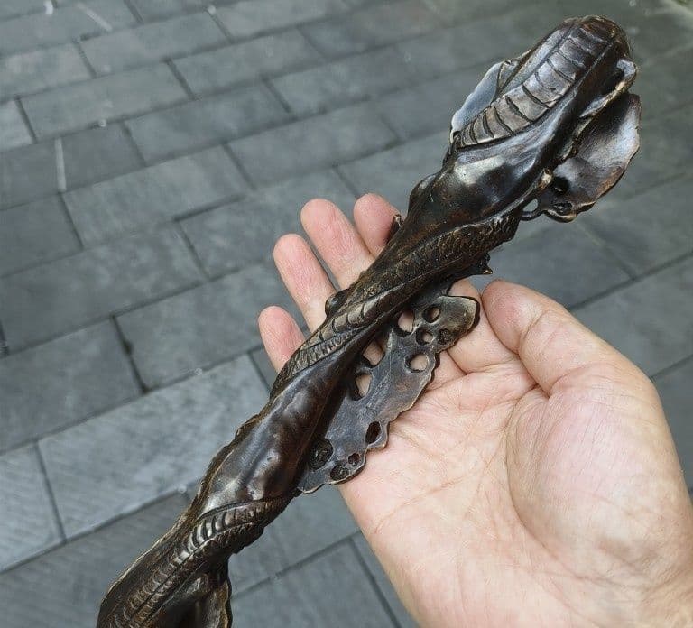 銅 細工 龍如意 開運 風水 招財 置物 工芸品