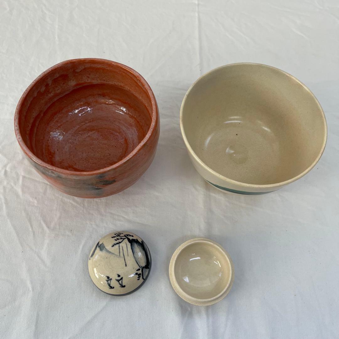 0105A3 【中古】茶道具セット 伝統的な和風デザイン