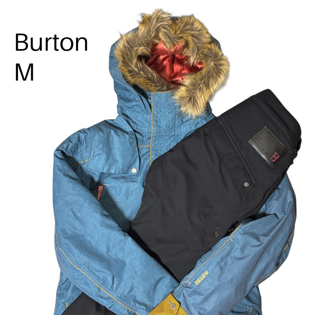 【美品】Burton バートン　スキーウェア　上下セット　ファー付き　M