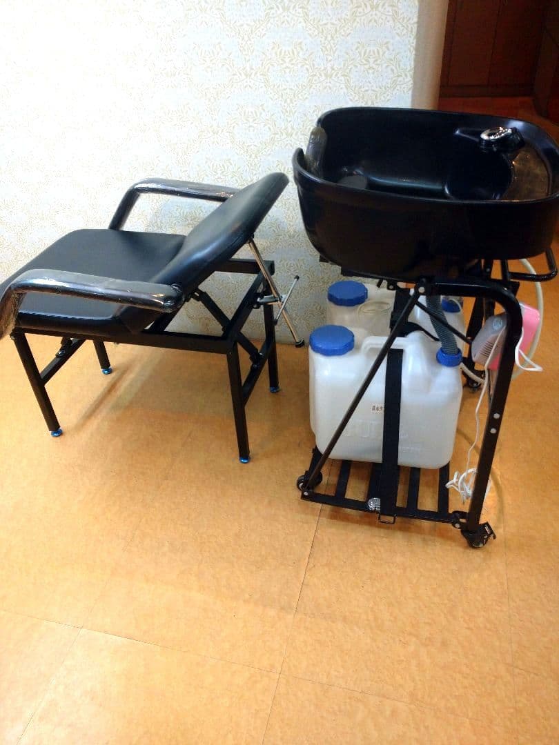 移動式シャンプー台「らくらくキャリーシャンプーII」+チェア　神戸、引取り限定