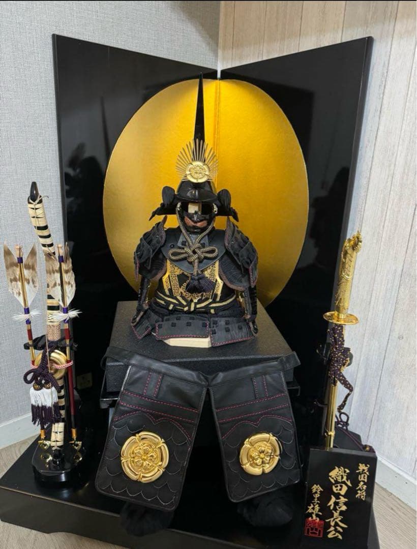 五月人形 5月人形 鎧 鎧兜 手作り 初節句 織田信長 マント付