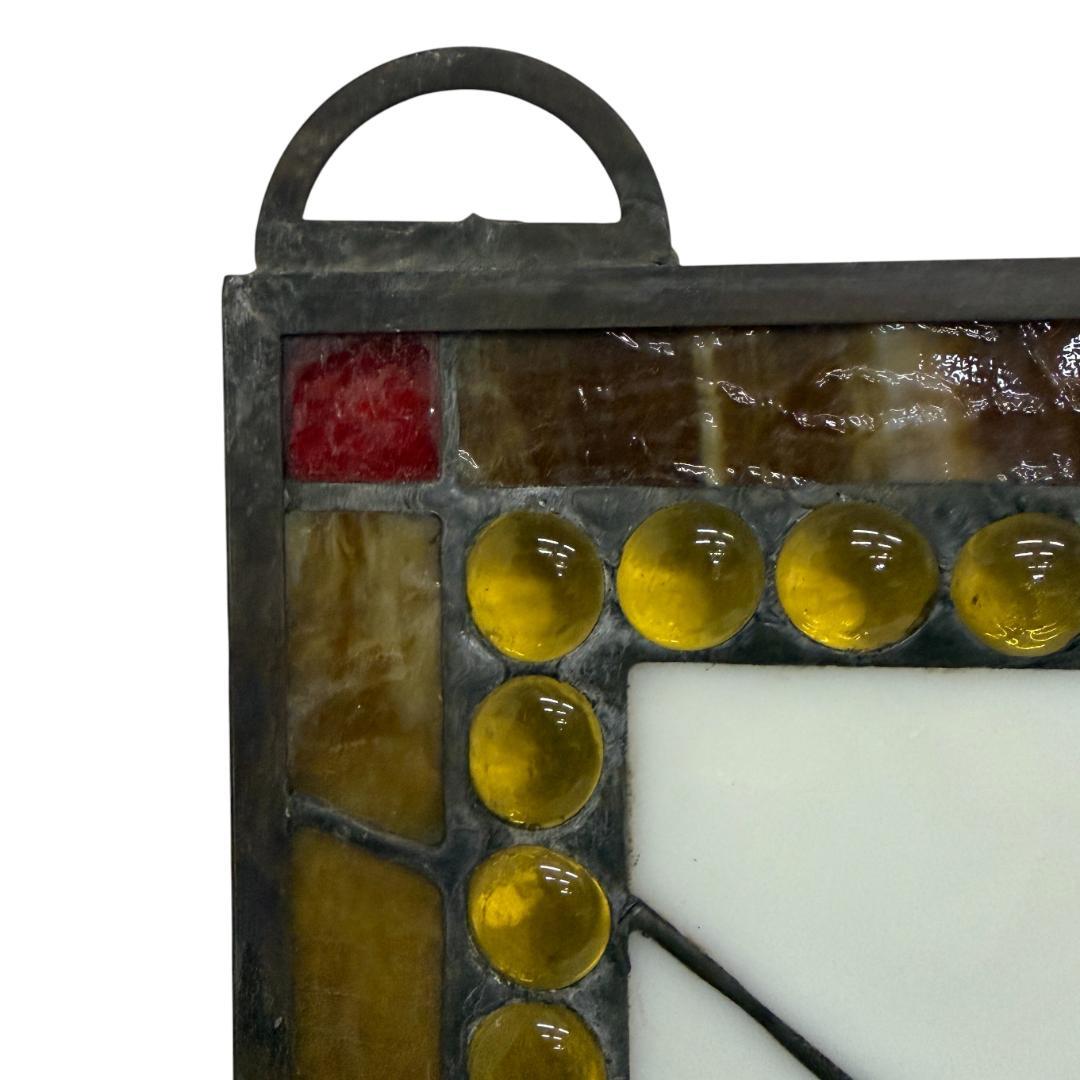 送料込み【希少】【幅67㎝】グレインベルト　特大ステンドグラス 看板 パネル