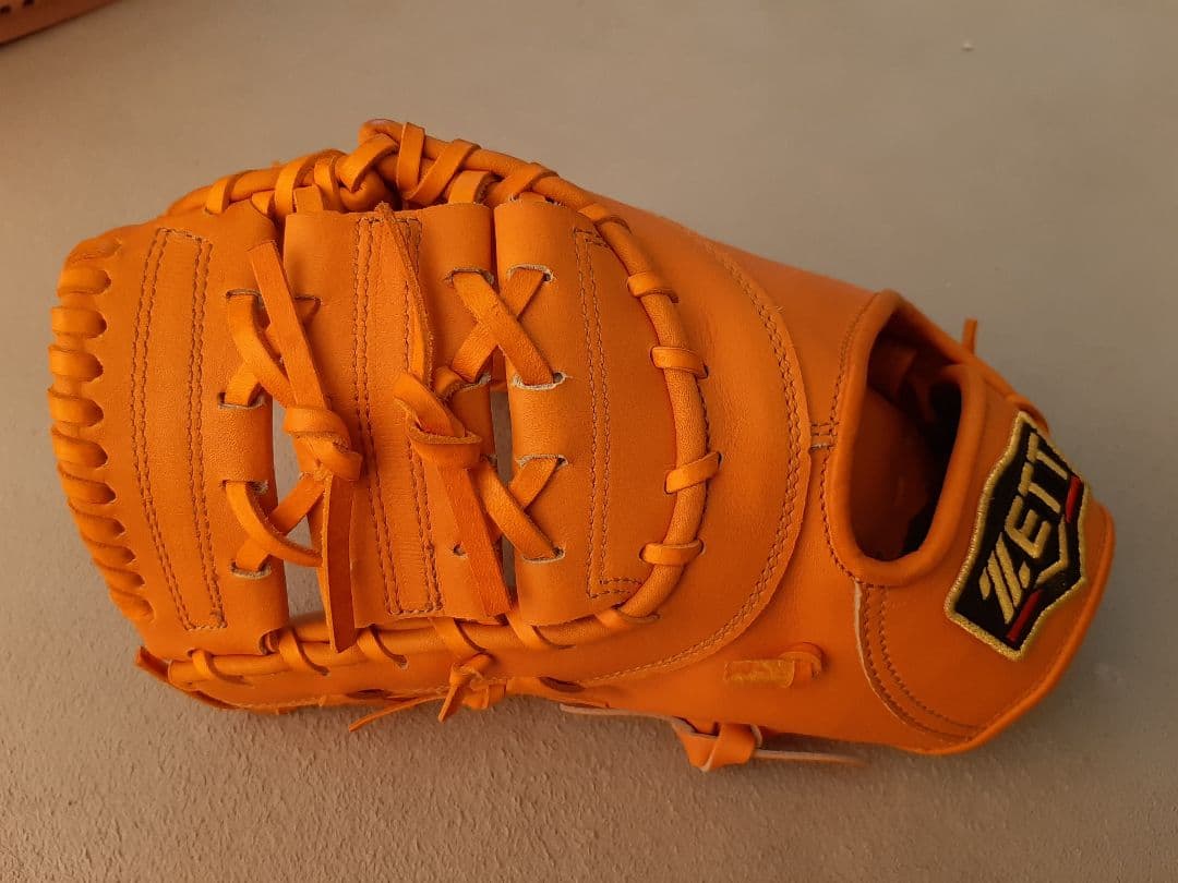 ZETT PROSTATUS 硬式グローブ オレンジ 収納袋付き　左利き