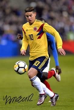 ハメス・ロドリゲス（コロンビア代表）直筆サイン入りフォト　証明書付