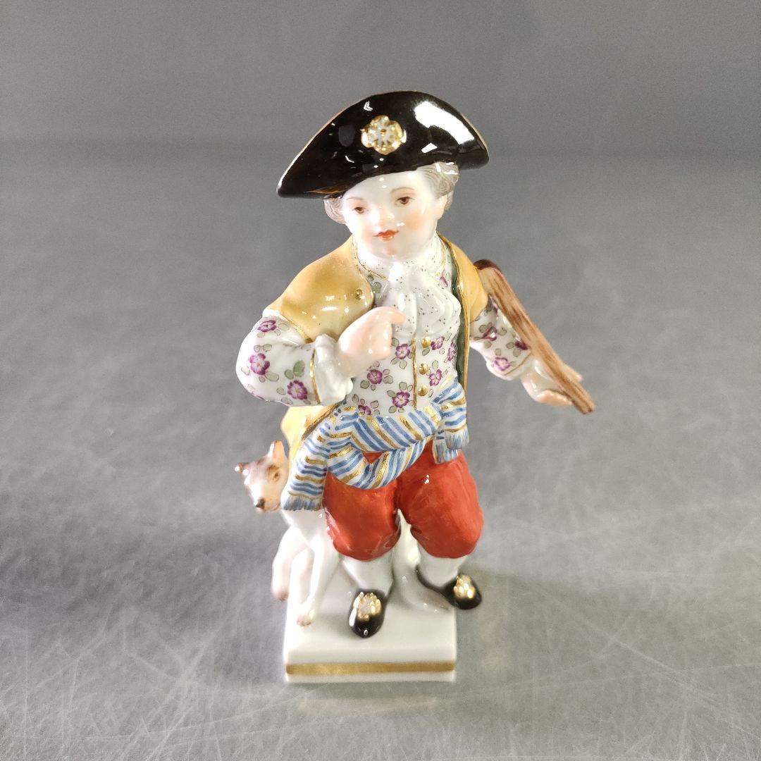 A1170-6/MEISSEN/マイセン/犬とガーデニングの少年/陶器人形/