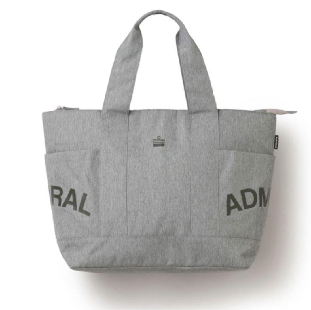 ADMRALグレーテニスゴルフサイドアーチロゴビッグトートバッグATMZ508