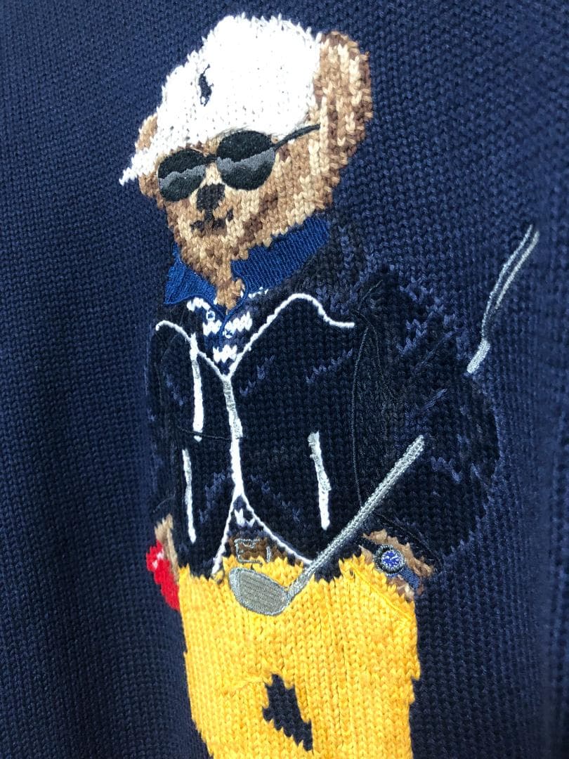 未使用 ポロベアコットンブレンドセーター M ゴルフ RLX POLO GOLF