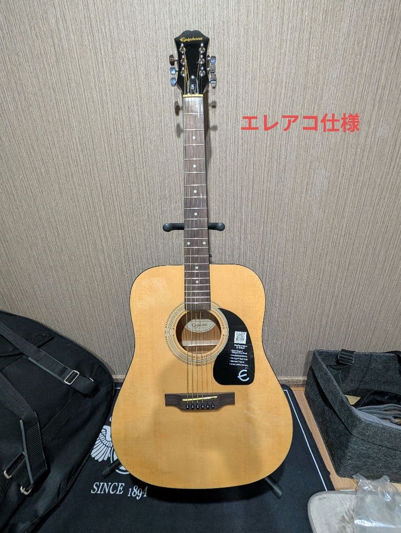 美品/Epiphone　DR-100LTD/NA チューナー付エレアコ　ケース付