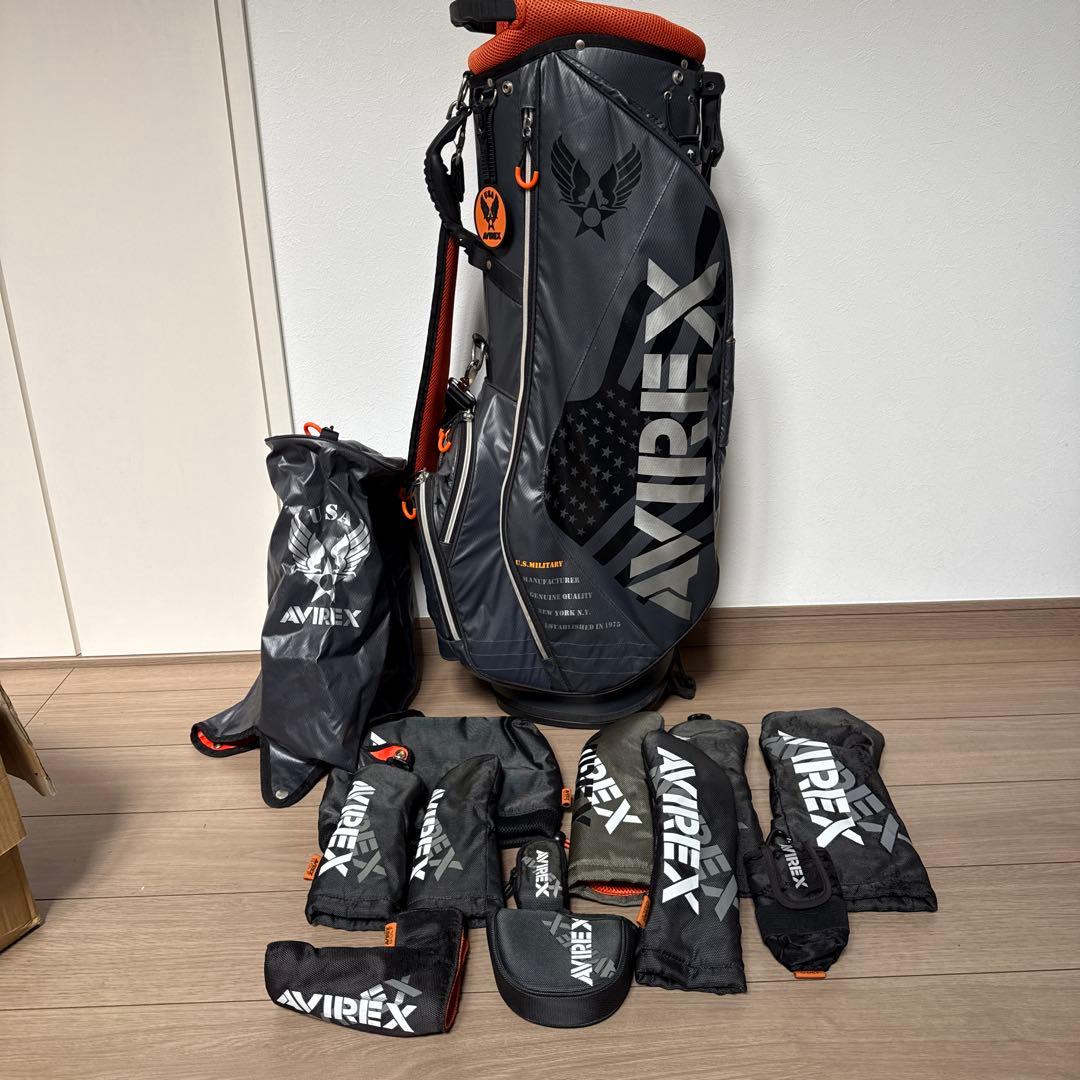 AVIREX ゴルフバッグ・キャディバッグ　ヘッドカバー付き