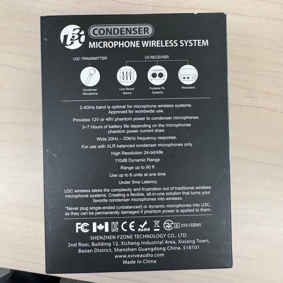 Xvive XV-U3C U3C コンデンサーマイク ワイヤレスシステム