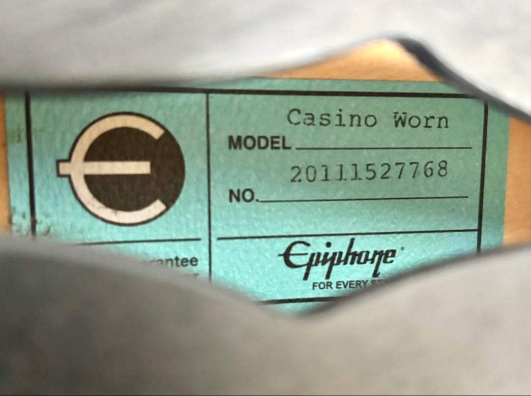 【新品弦張替済】Epiphone CASINO WORN ロック式ペグ ブラック