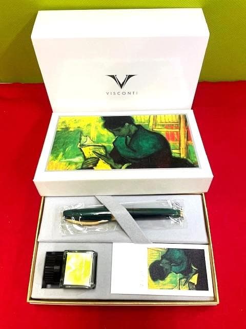 ほぼ未使用 ヴィスコンティ 万年筆 F ゴッホ 小説を読む人 インク付 即送