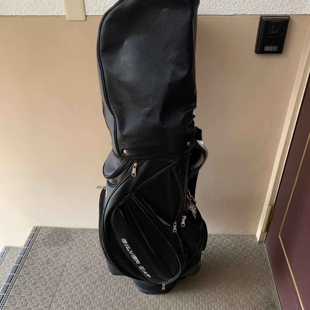 SILVER CAT & LYNX ブラックキャディバッグ