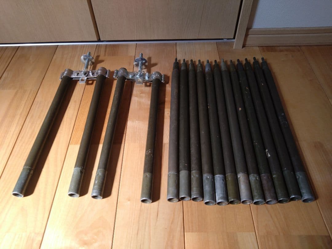 USテントポール12本＆USテント二股化自作ジョイント2個