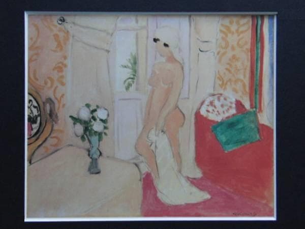 アンリ・マティス、若い娘と花瓶 あるいはバラの色の裸婦、希少な額装用画集より