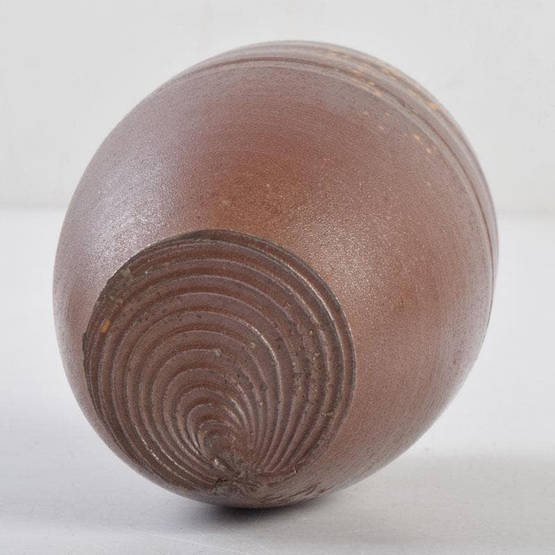 茶道具　備前焼　木村陶峰造　肩衝茶入　仕覆付　共箱　V　8633