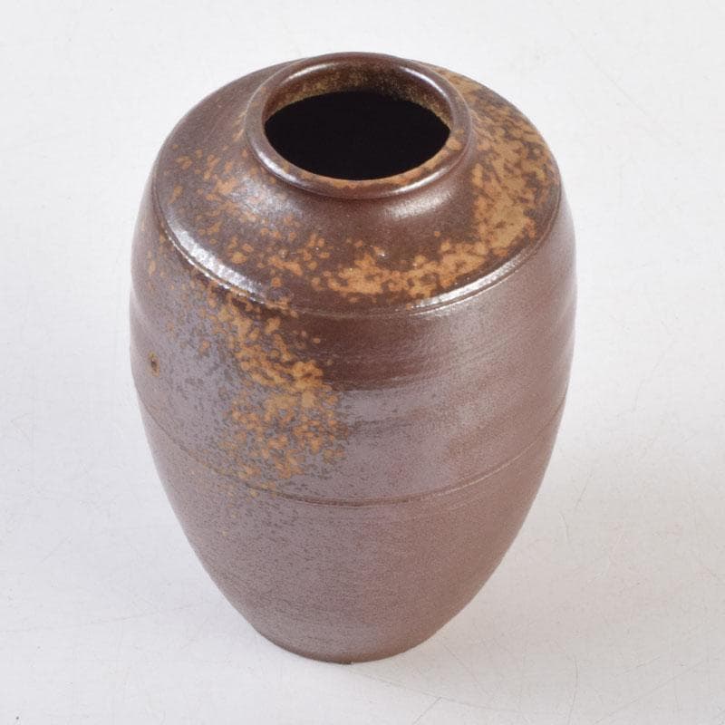 茶道具　備前焼　木村陶峰造　肩衝茶入　仕覆付　共箱　V　8633