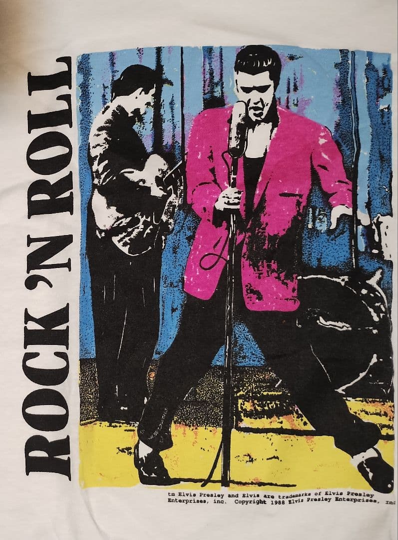 エルビス・プレスリー 1988 R&Rビンテージ モノクロカラー Tシャツ XL