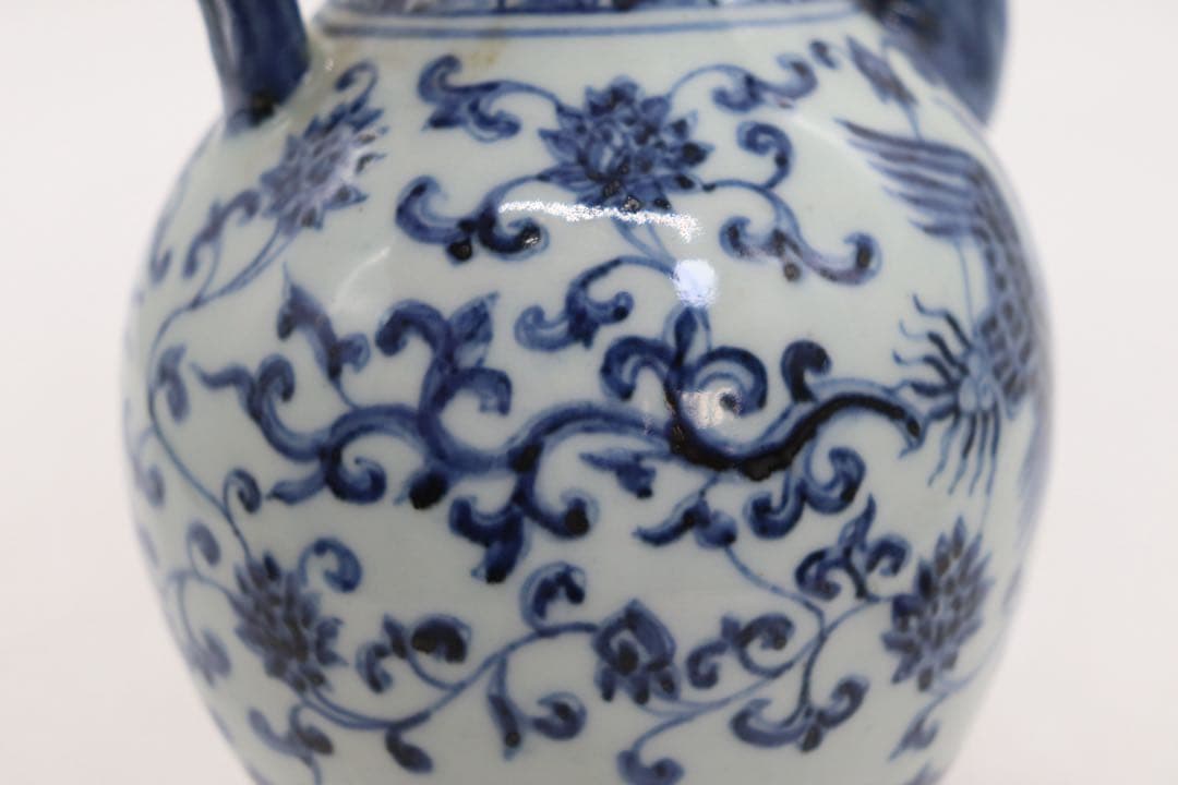 中国美術　染付　龍柄水注　大明宣徳年製銘　送料込み251015