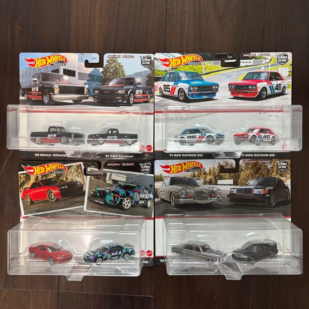 新品未開封絶版ホットウィールプレミアム8台ベンツ280SELダットサン 510