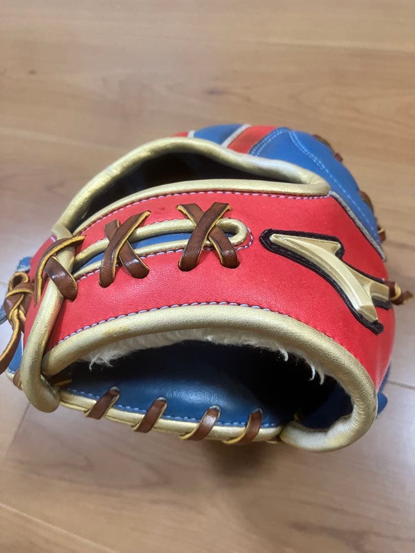 軟式野球用グローブ 青赤コンビ　グローバルエリート