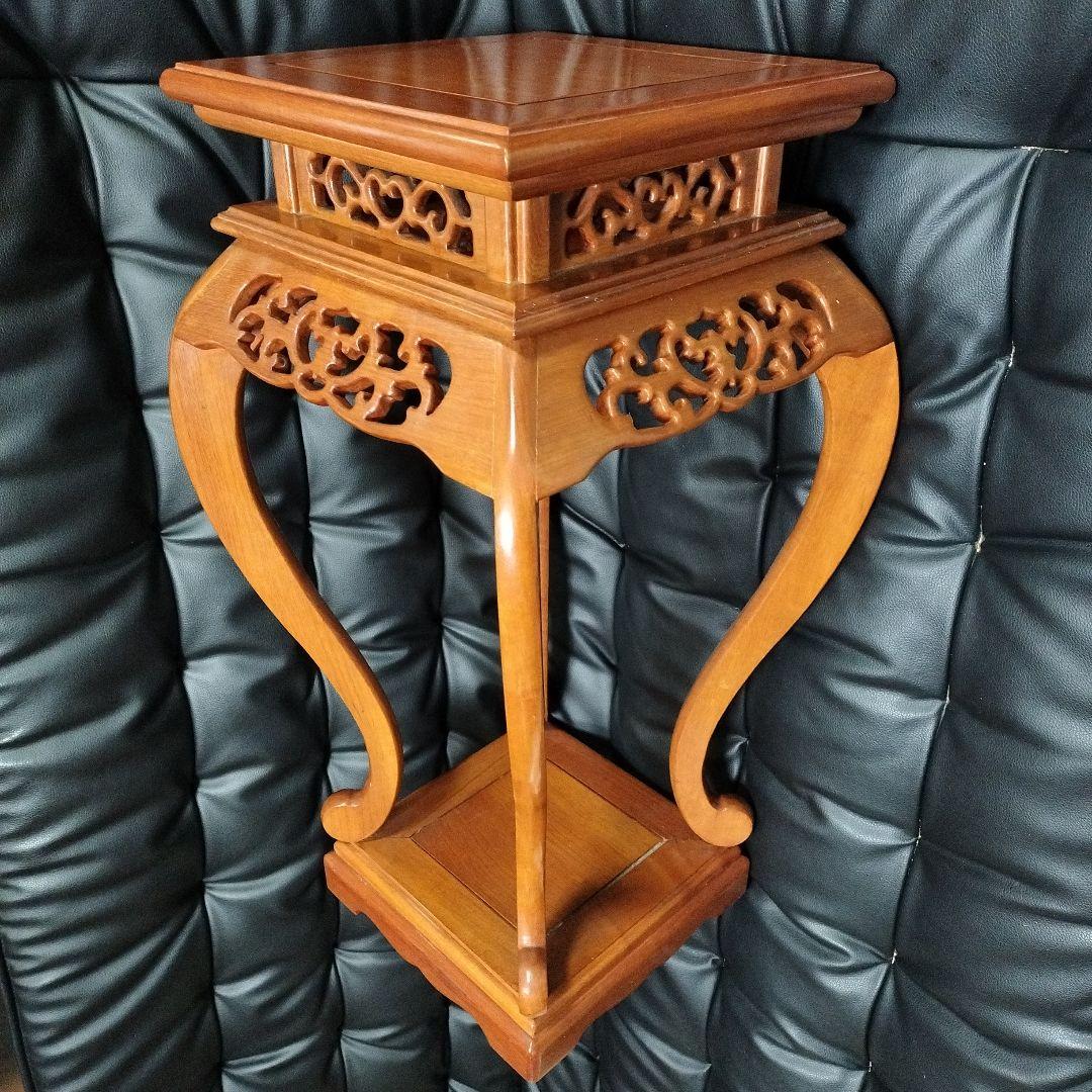 特大 木製 花台 66cm 骨董 古美術 アンティーク