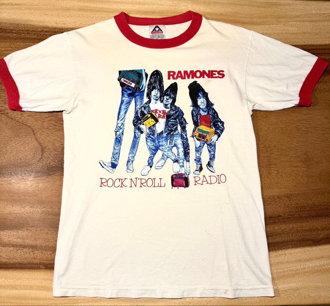 【値下げ】RAMONES ロックンロールレディオ リンガーTシャツ 古着