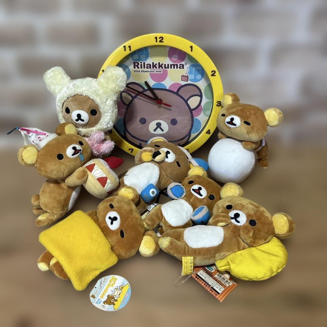 壁掛け時計➕リラックマぬいぐるみ　ダラダラ・うつぶせ・リラックス ・etc…