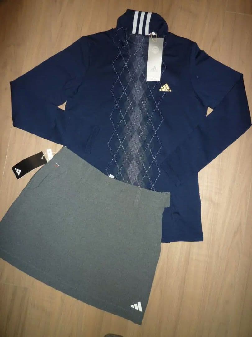 【新品M】adidas アディダスゴルフ　秋冬物シャツ＆スカート
