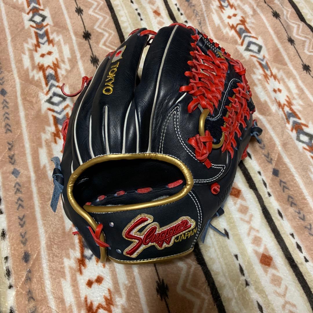 久保田スラッガー　軟式野球グローブ ネイビー/レッド