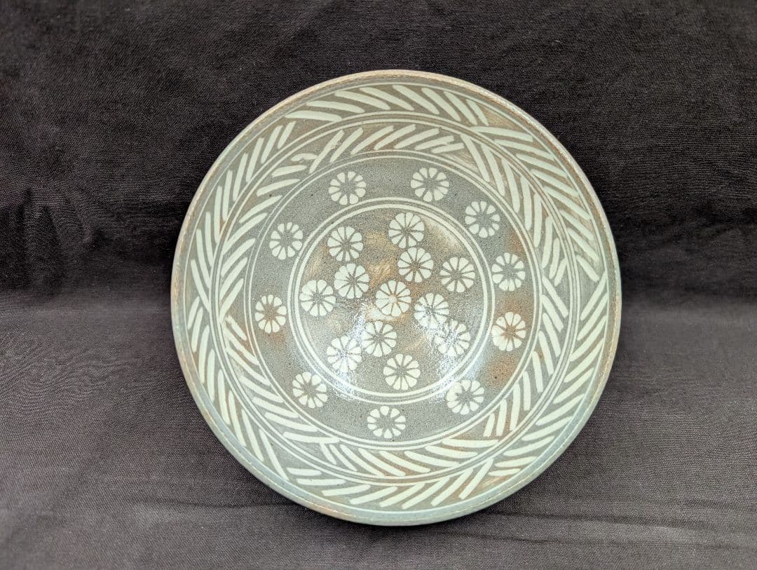 彫三島数茶碗10客楽山窯