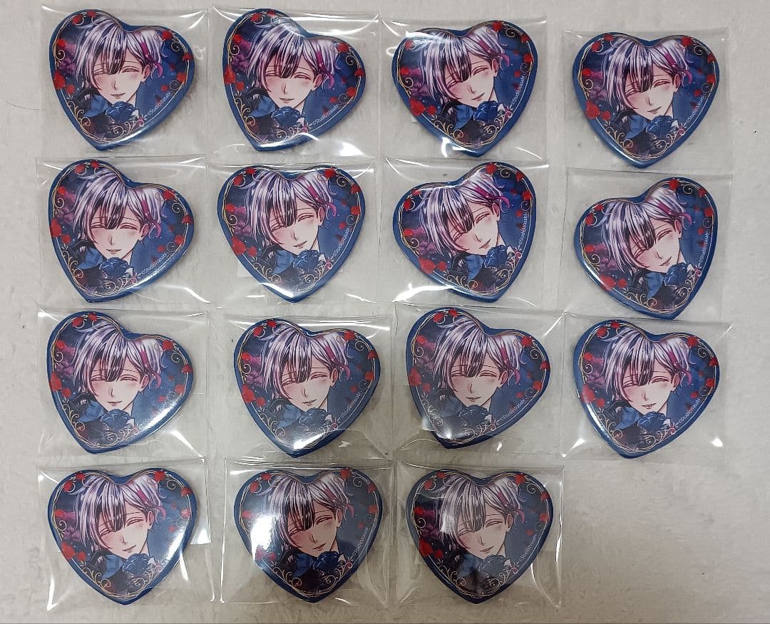 あくねこ ベリアン 缶バッジ ローズバレンタイン (1)