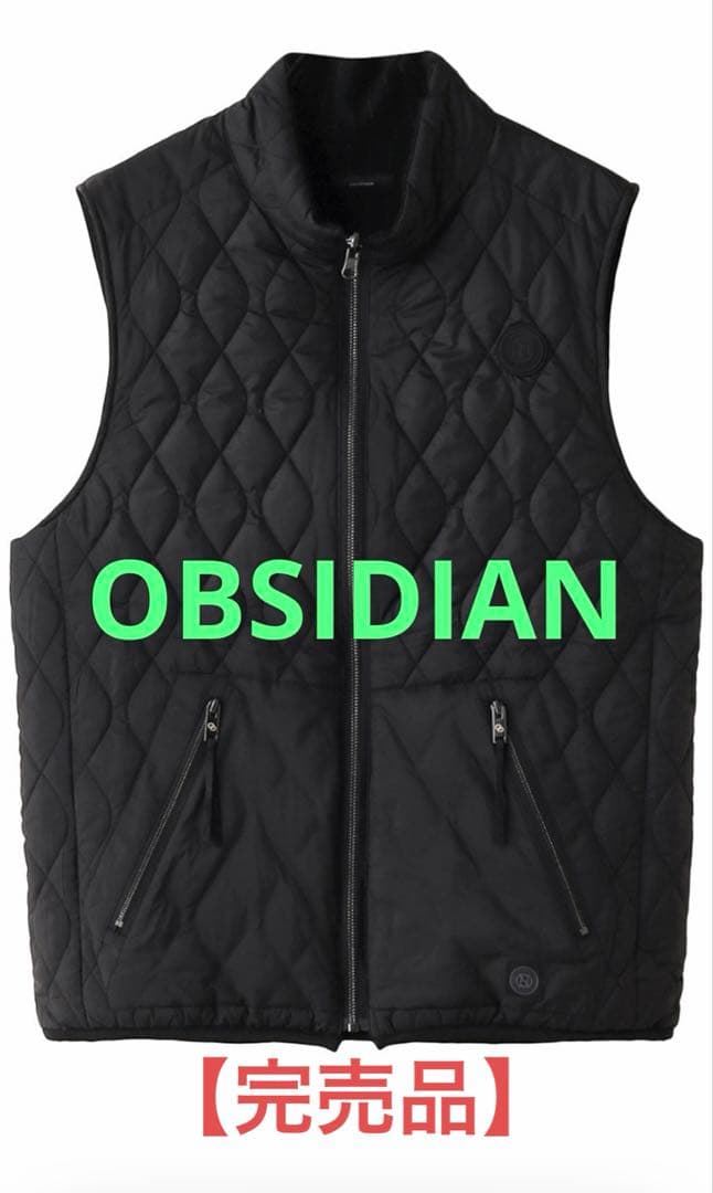 obsidian キルティング ゴルフ ダウンベスト ブラック