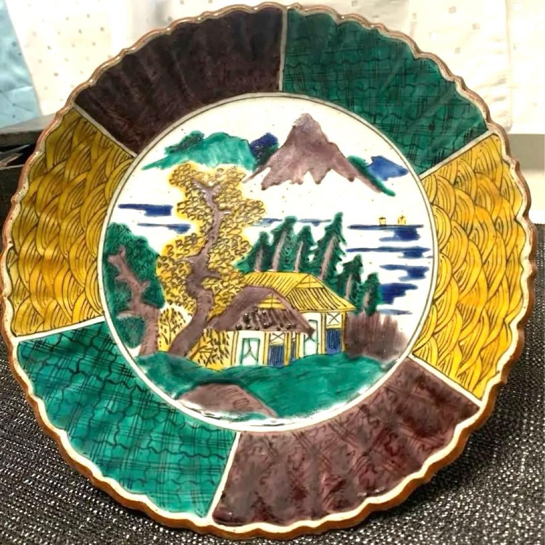 江戸　古九谷　台鉢　アンティーク　送料込み